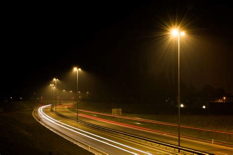 Autobahn Highway Lights Motorway Night Road Street Traces 4k