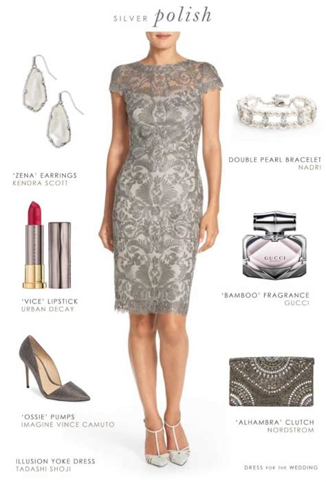 Grey Lace Sheath Dress For A Wedding Guest Or Mother Of The Bride