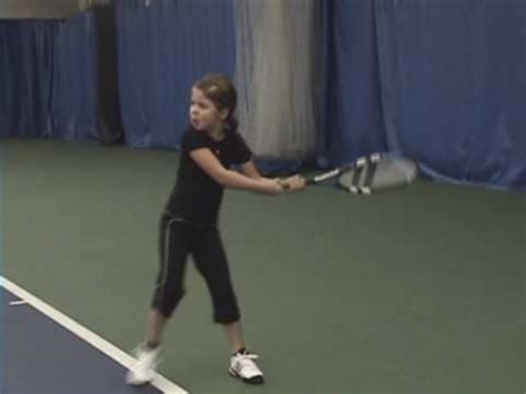 Tennis Prodigy Year Old Abby Hits Backhands From Baseline YouTube