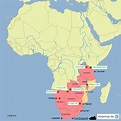 StepMap - Länder südliches Afrika 2016 - Landkarte für Afrika