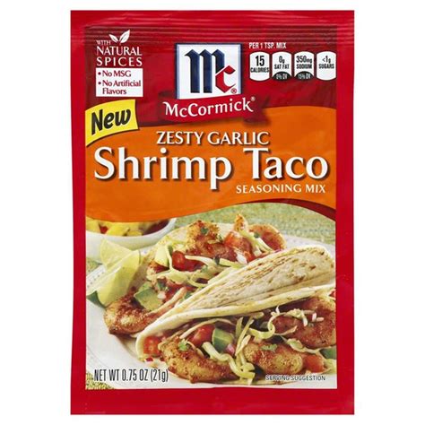 Mccormick Zesty Garlic Shrimp Taco Seasoning Mix 075 Oz From Safeway
