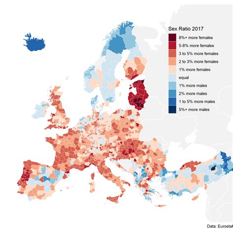 Sex Ratio Of Regions In Europe R MapPorn