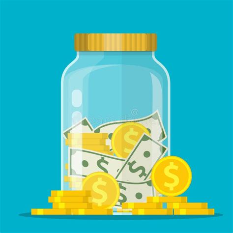 Money Jar Saving Dollar Coin In Jar Stock Vector Illustration Of