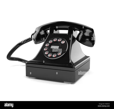 3d Illustration Of Black Old Fashioned Phone Isolated On White
