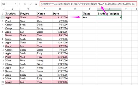 How To Count Unique Values Based On Multiple Criteria In Excel