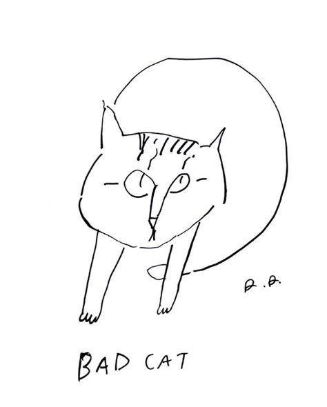 Items Similar To Bad Cat Fine Art Print Ink Drawing On Etsy
