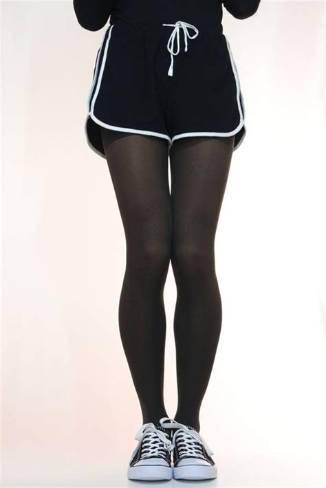 Tights And Sneakers Shorts With Tights Sneakers Outfit Black Tights