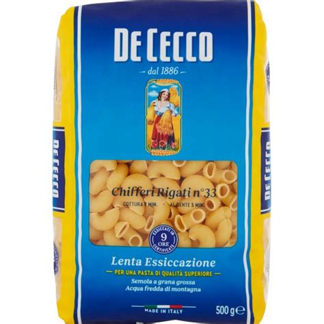 De Cecco Pasta Di Semola Chifferi Rigati N33 Gr 500 Scopri Cicalia