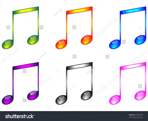 Shiny Musical Notes Vector Illustration Stock Vector Royalty Free