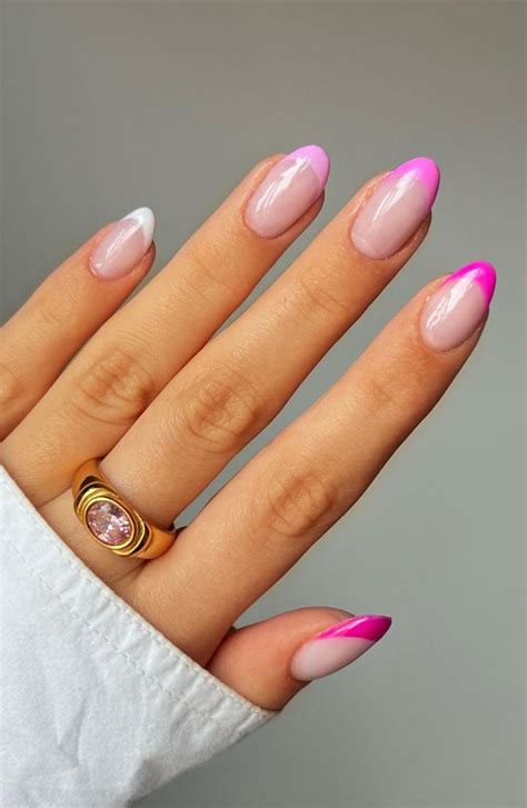 40 Cute And Coloured French Tip Nails Gradient Pink Frenchies