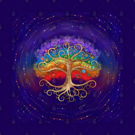 Tree Of Life Golden Swirl And Rainbow Tree Of Life Mug Teepublic
