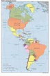 Map of south america and north america