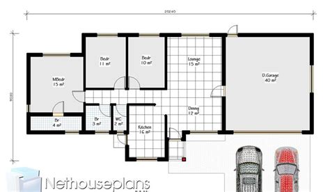 Floor Plan Low Budget Modern 3 Bedroom House Design