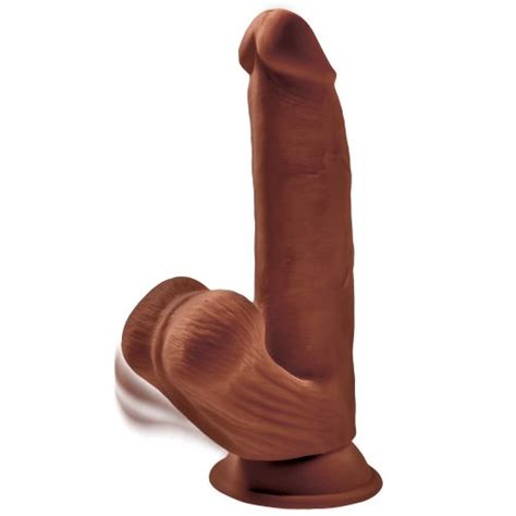King Cock Plus Triple Density Cock With Swinging Balls Brown Sex Toys Adult Novelties