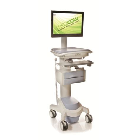 Medicow Powered Pc Computer Cart With Drawers Medicow Mobile Pc