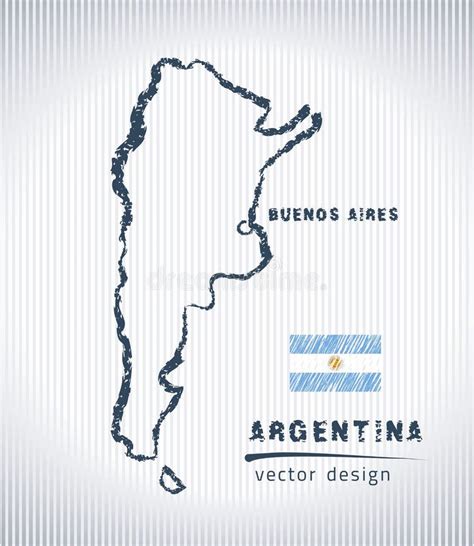 Mapa Nacional Del Dibujo Del Vector De La Argentina En El Fondo Blanco