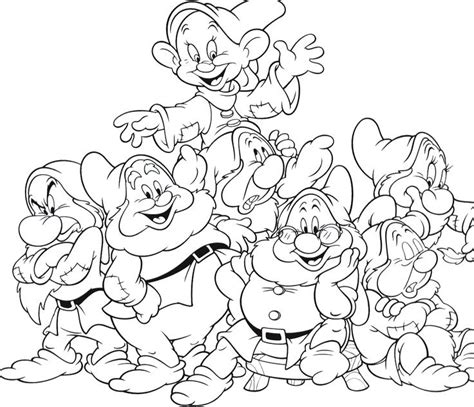 Snow White And The Seven Dwarfs Coloring Pages At