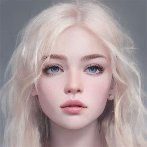Blonde Hair Girl Blonde Hair Blue Eyes Digital Portrait Art Digital