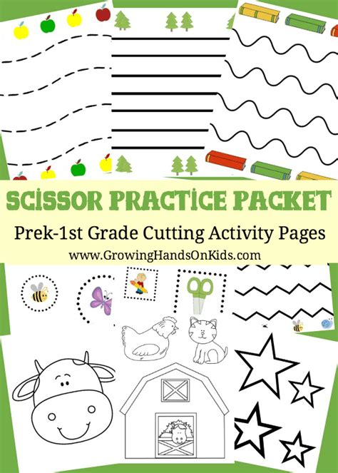 Scissor Practice Packet Prek 1st Grade Cutting Activity Pages