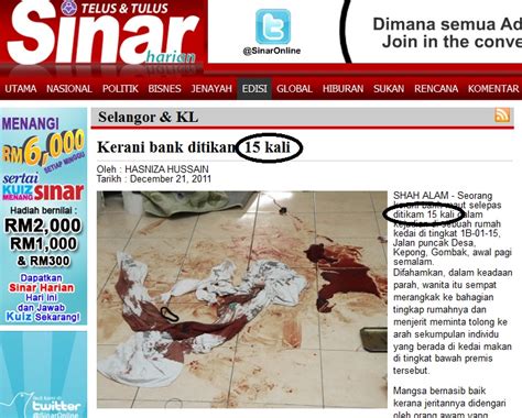 Pasalnya, hal itu dianggap dapat menempatkan orang lain dalam bahaya. Serius : Apa Dah Jadi Dengan Surat Khabar Malaysia? Kerani ...