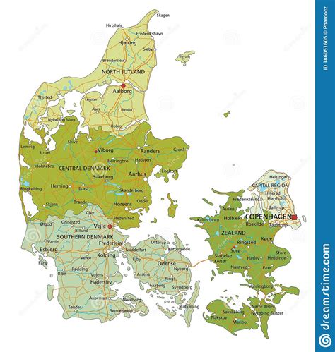 Highly Detailed Editable Political Map With Separated Layers Denmark