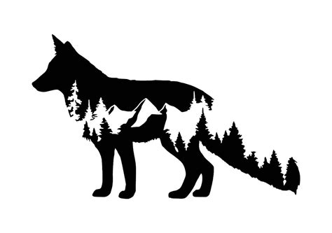 Fox Vinyl Decal Mountain Decal Car Decal Accessories For Etsy