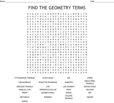13 Instructive Geometry Word Search Puzzles Kitty Baby Love