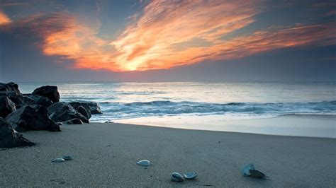 Nature Sea Rock Sand Beach Sun Wallpaper Coolwallpapersme