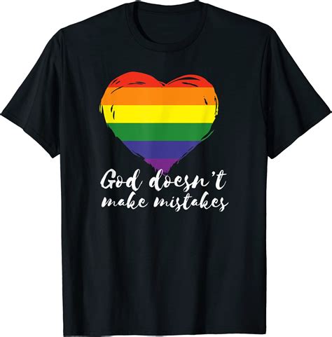 Amazon Com Heart LGBT Gay Colors Flag God Doesn T Make Mistakes T
