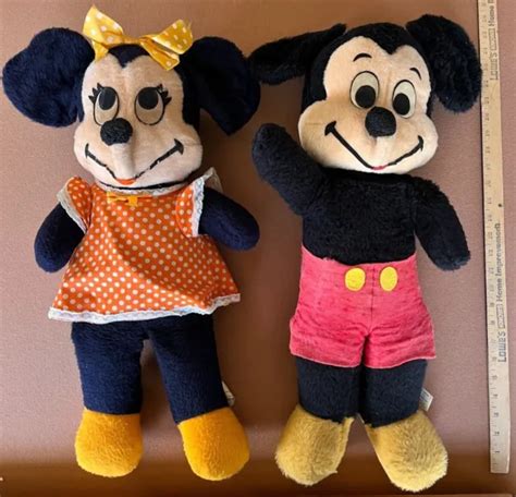 Vintage 1950s 60s 25and Walt Disney Mickey Minnie Mouse Plush Ca Stuffed