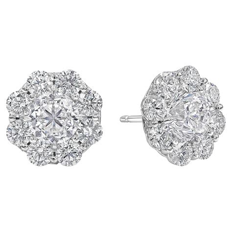GIA Certified 6 08 Carats Total Brilliant Round Shape Diamond Stud