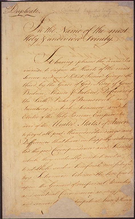 The Paris Peace Treaty Of 1783