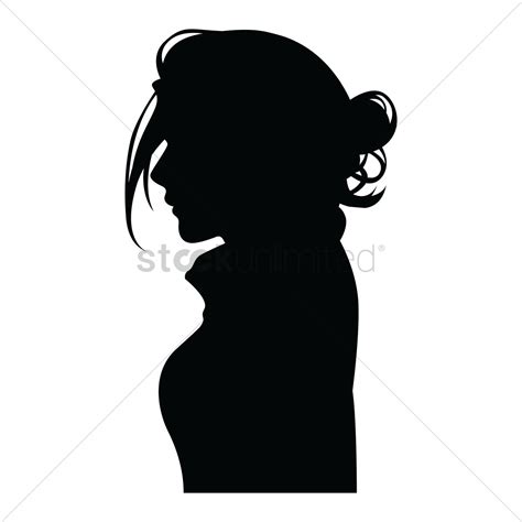 Side View Of A Silhouette Woman Vector Image 1358804 Stockunlimited