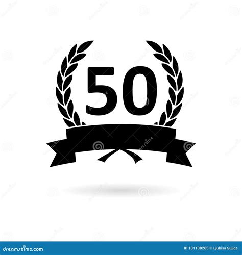 Happy Birthday 50 Years Gold Icon Or Logo Stock Vector Illustration