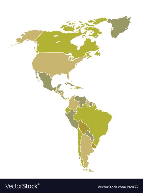 Americas Map Royalty Free Vector Image Vectorstock