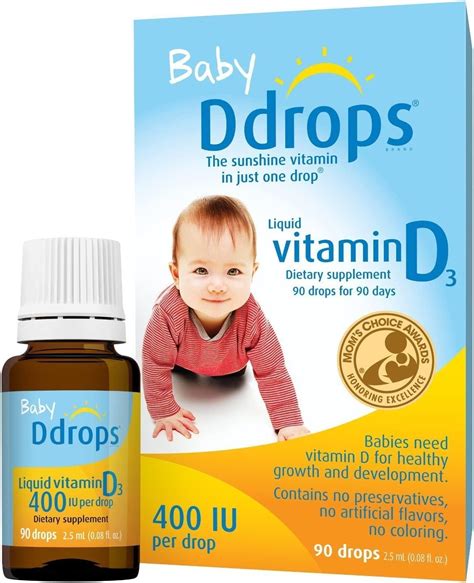 Ddrops Iu Liquid Vitamin D Drops For Babies Ml Count