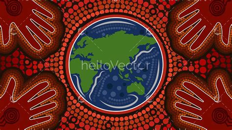 Aboriginal Dot Art Painting Depicting Save The Earth Download