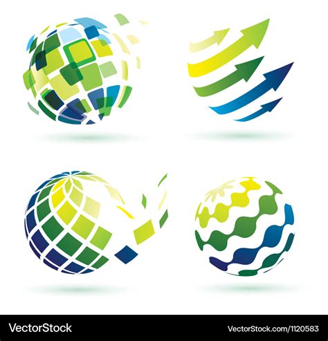 Abstract Globe Icons Royalty Free Vector Image