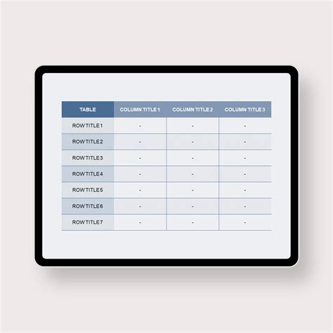 Powerpoint Table Template