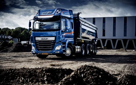 Descargar Fondos De Pantalla Daf Cf 2017 Dump Truck Blue Camión Daf