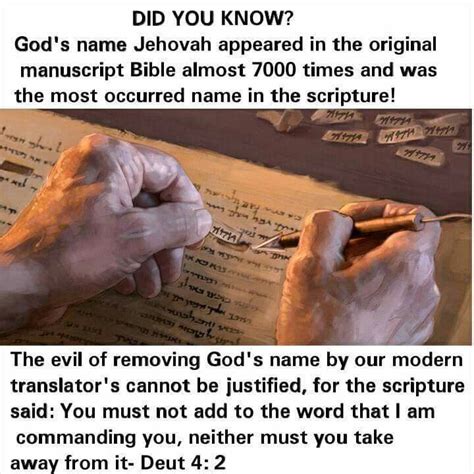 Did You Know Gods Name Jehovah Appeared In The Original Manuscript