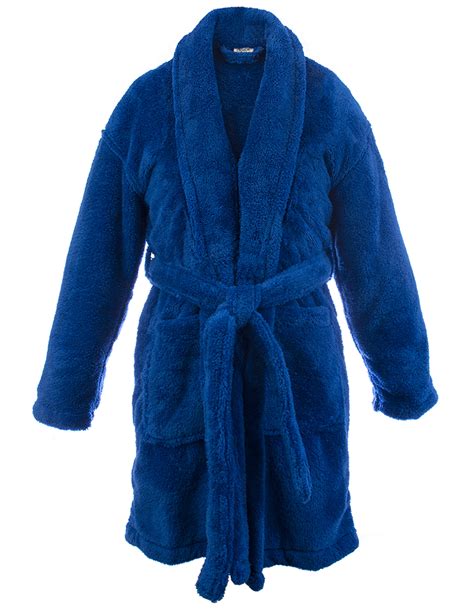 Bare Cotton Kids Microfiber Fleece Shawl Robe Boys Royal Blue