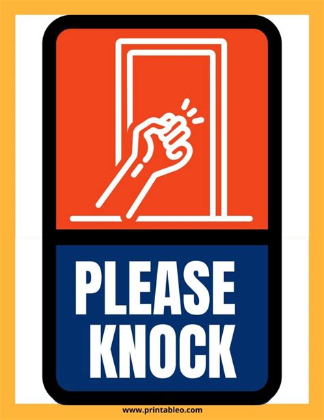 20 Printable Please Knock Signs Printableocom