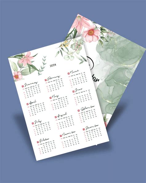 Pocket Calendar 2024 Printable Tess Abigail