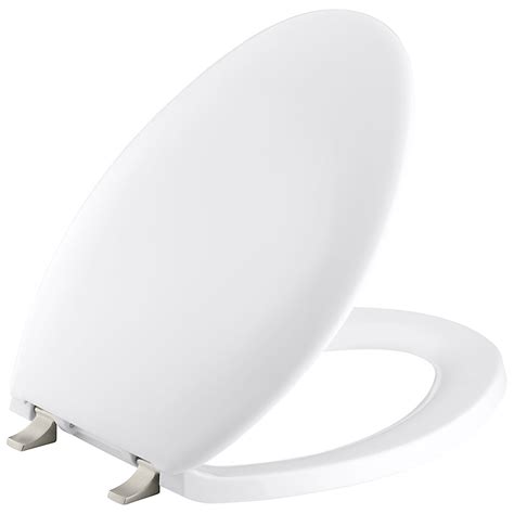 Bemis affinity never loosens slow close easy clean round plastic toilet seat in white (701) model# 203slow 000. KOHLER Bancroft Elongated Toilet Seat in White | The Home ...