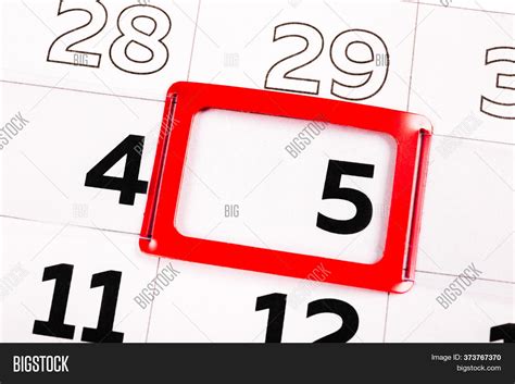 Number 5 On Calendar Image And Photo Free Trial Bigstock