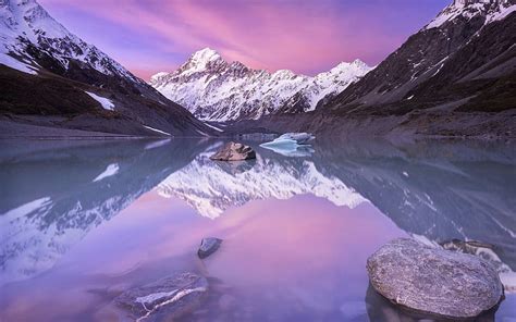 1080p Free Download New Zealand Sunset Mountain Lake Lake
