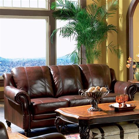 Coaster Fine Furniture Princeton Dark Brown Leather Sofa At