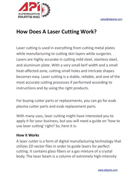 Ppt How Does A Laser Cutting Work Powerpoint Presentation Free