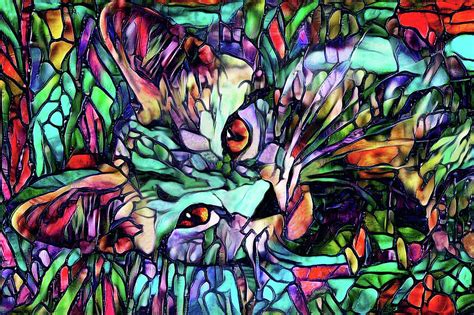 Sparky The Stained Glass Kitten Digital Art By Peggy Collins Pixels